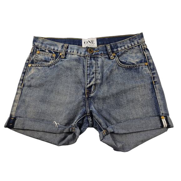 One teaspoon raider jean shorts flip cuff EUC 28 mid rise casual summer comfort - Picture 2 of 10